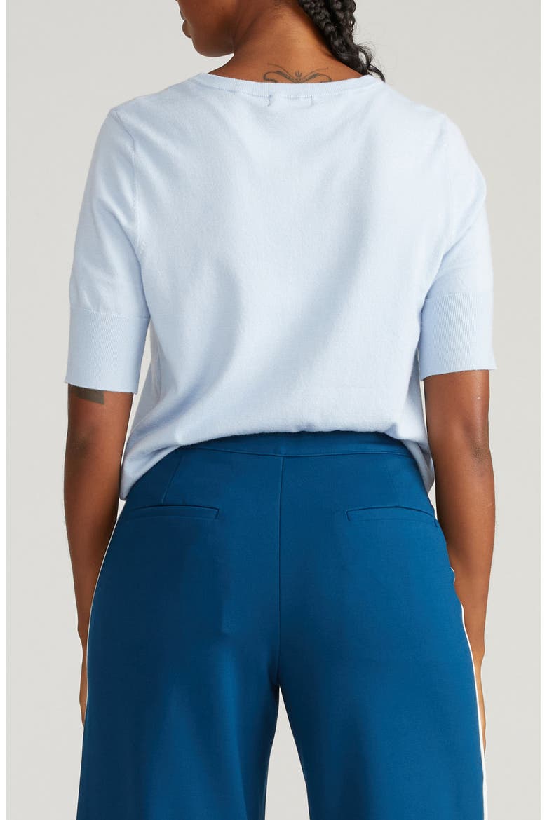 Rosie Short Sleeve Sweater, Alternate, color, SILVER BLUE
