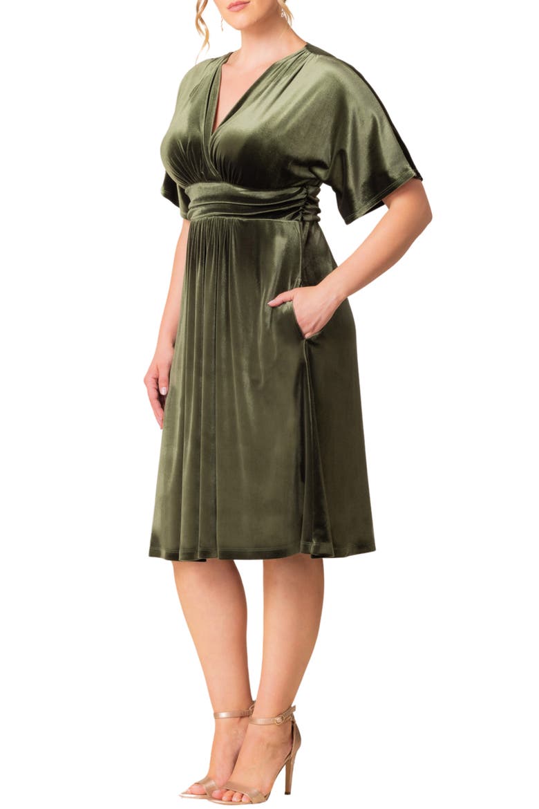 Angelic Velvet Cocktail Dress, Alternate, color, OLIVE GREEN