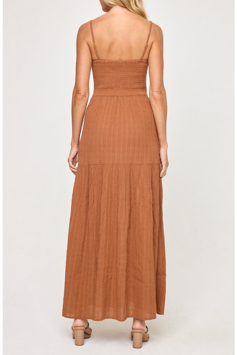 Mallorca Smocked Cover-Up Maxi Dress, Alternate, color, BROWN SUGAR