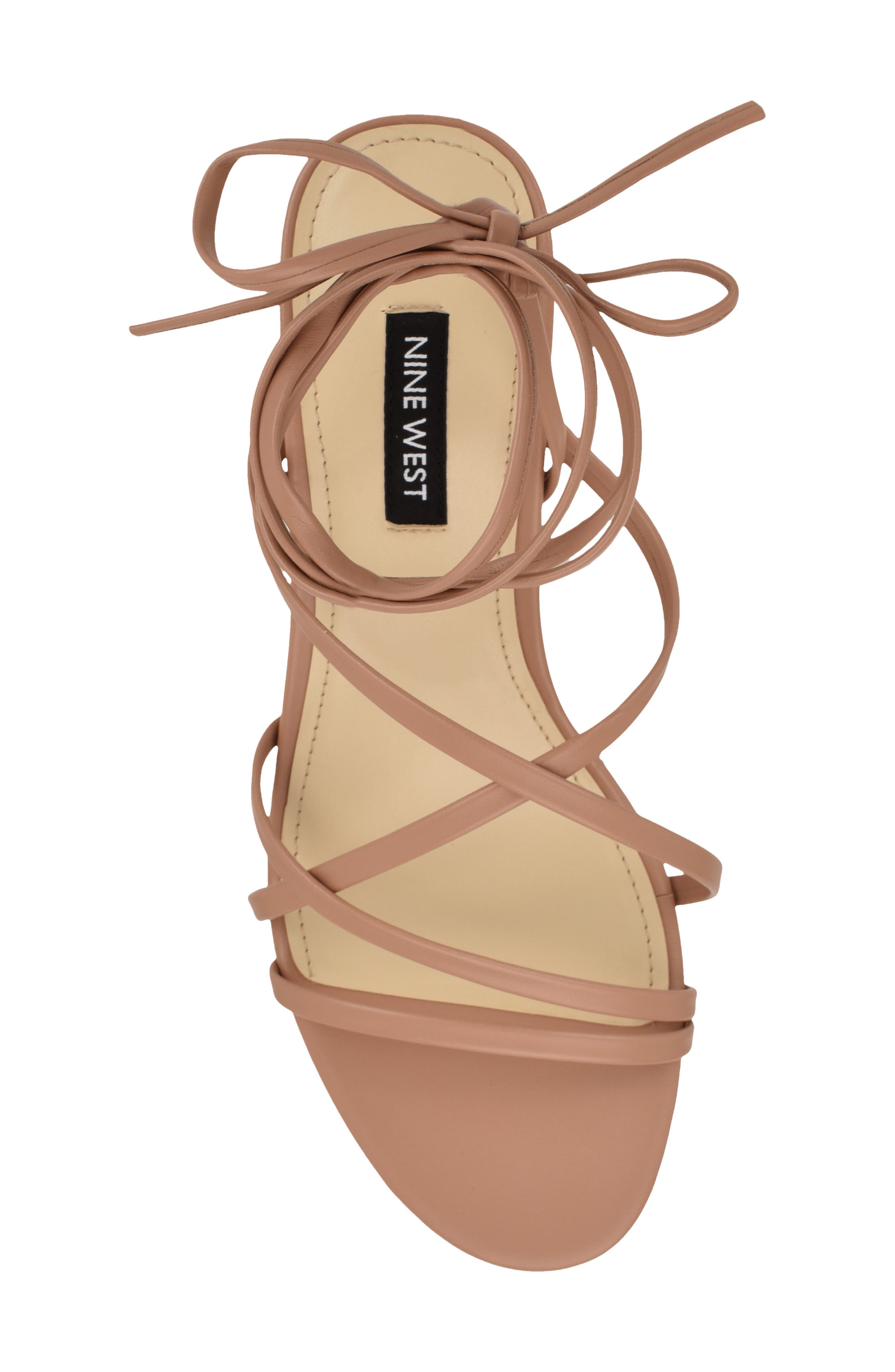 Nine West Aloud Ankle Wrap Sandal, Alternate, color, Light Natural