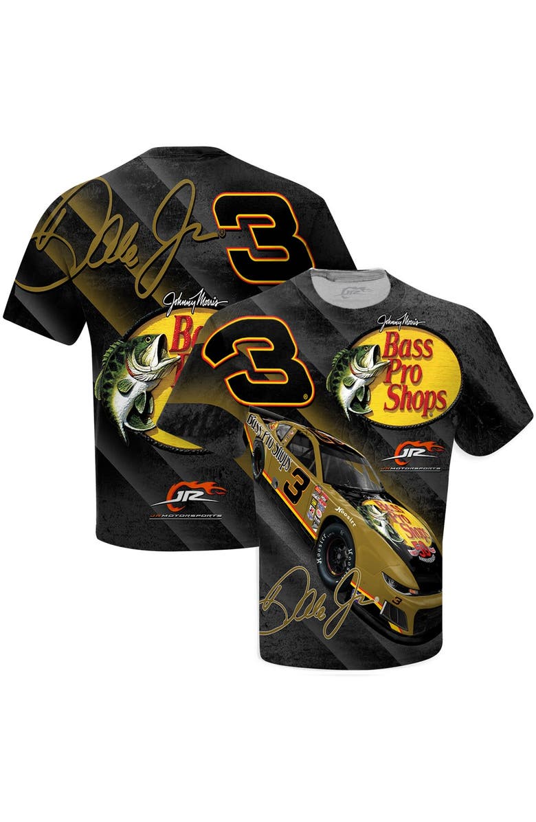 JR MOTORSPORTS OFFICIAL TEAM APPAREL Men's JR Motorsports Official Team Apparel Black Dale Earnhardt Jr. Bass Pro Shops Total Print T-Shirt, Main, color, 