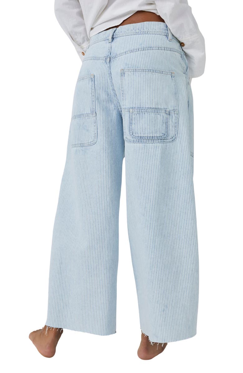 Free People Piper Stripe Crop Wide Leg Jeans, Alternate, color, 