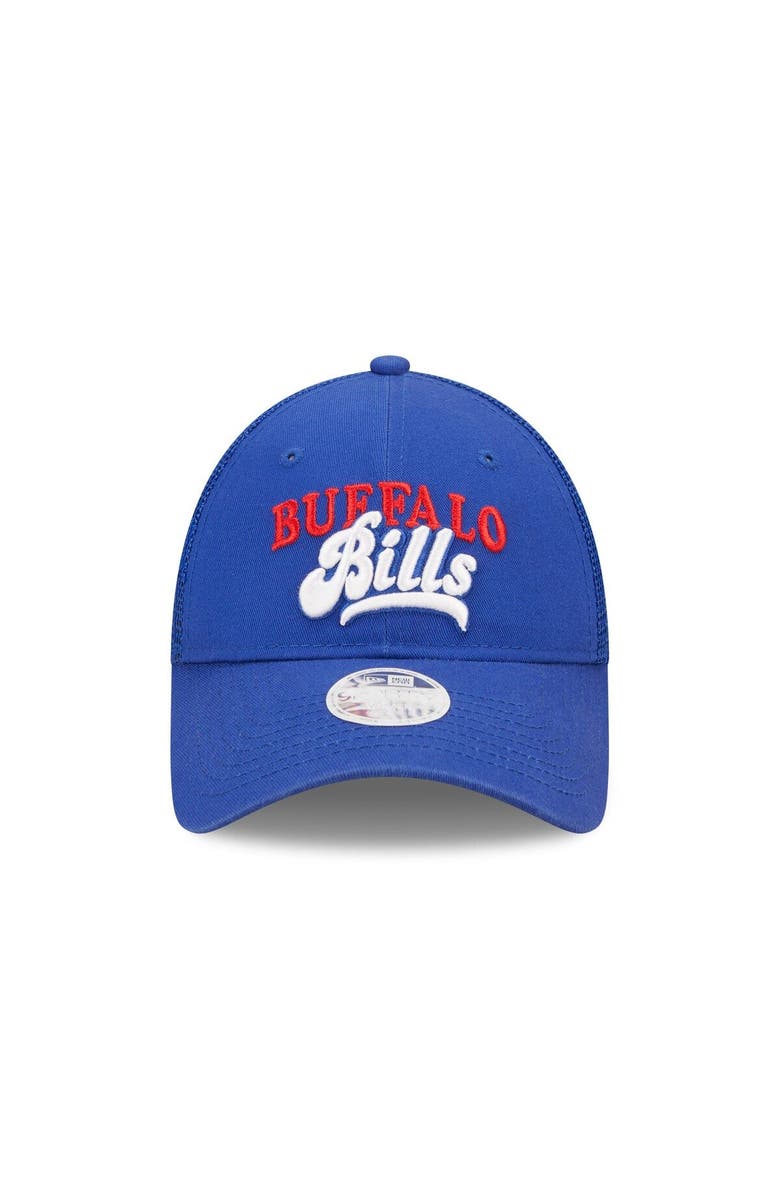 New Era Women's New Era   Royal Buffalo Bills Team Trucker 9FORTY Snapback Hat, Alternate, color, 