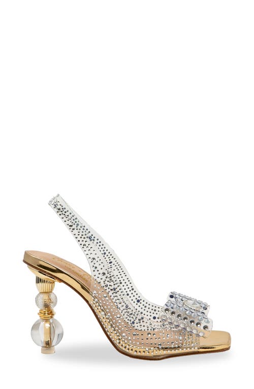 Chase & Chloe Chase And Chloe Gypsy Crystal Embellished Slingback Sandal In Gold