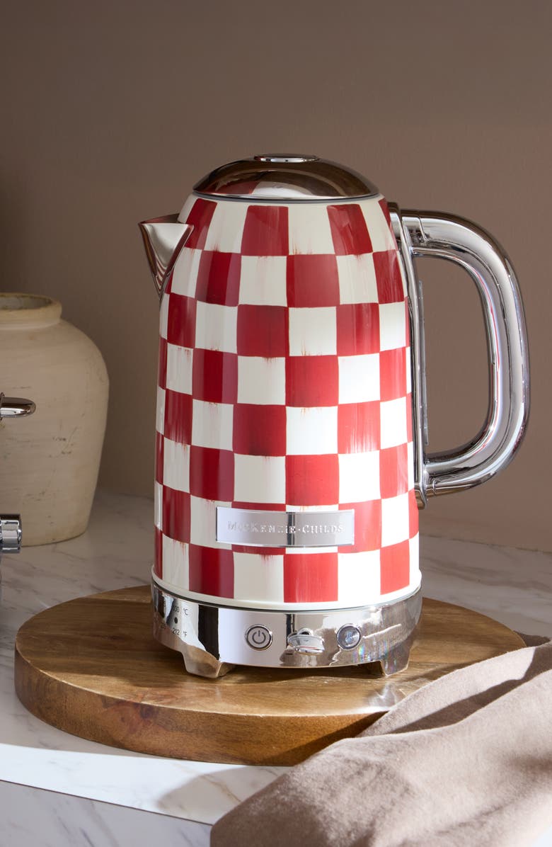 MACKENZIE CHILDS Red Check Electric Kettle, Alternate, color, Red
