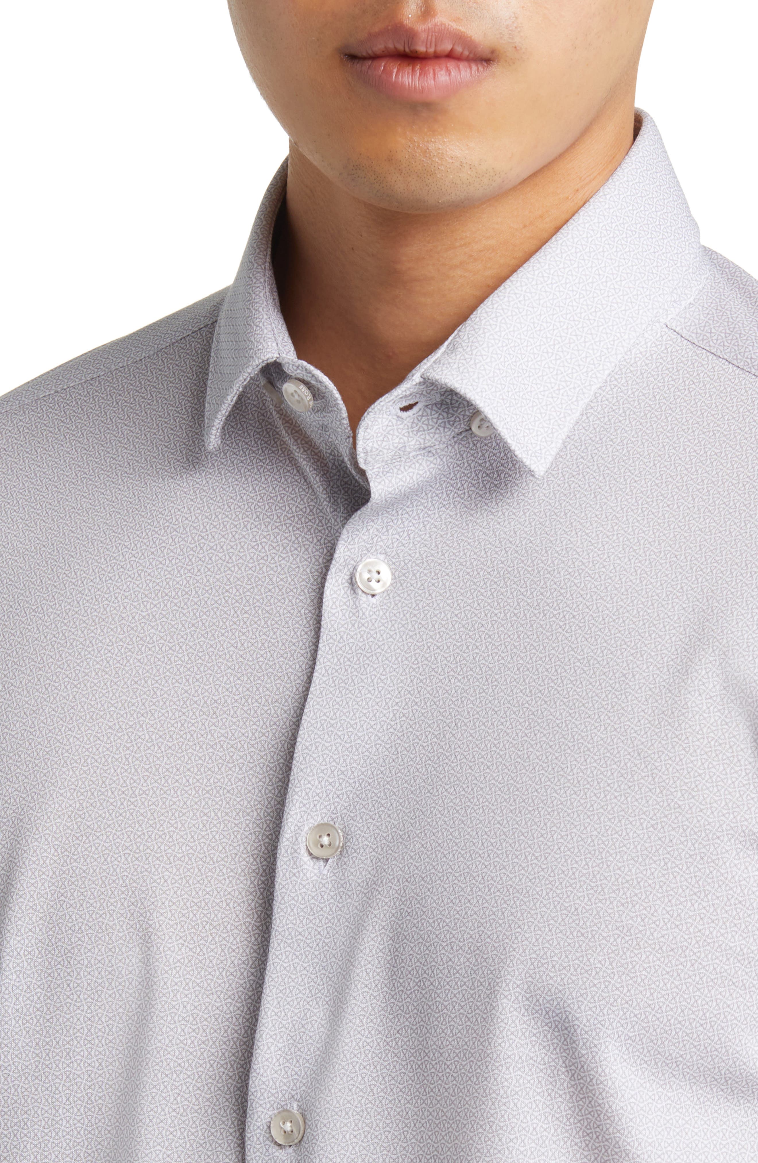 Hourglass Geo Dry Touch Performance Jersey Button-Up Shirt - image 2