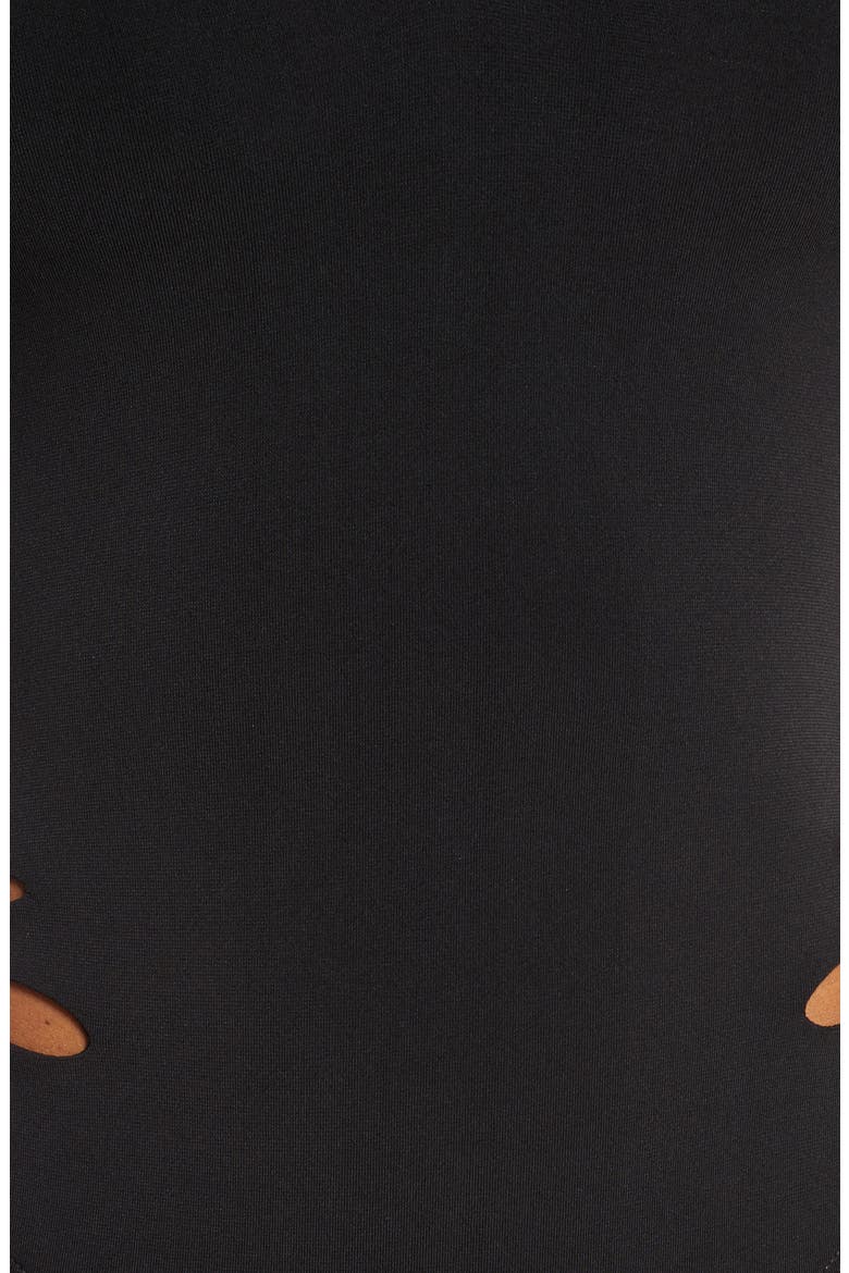 Ava Petal Cutout One-Piece Swimsuit, Alternate, color, BLACK