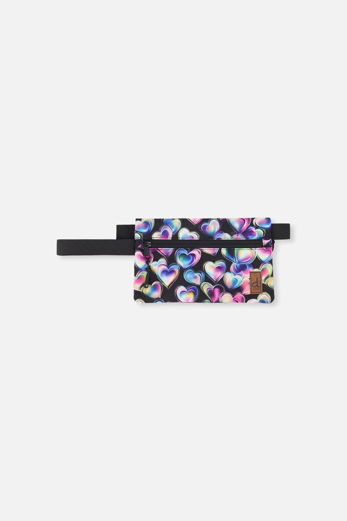 Hearts Practical Charming Double-Compartment Pencil Case, Main, color, Black Printed with Hearts