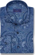 David Donahue Paisley Print Sport Shirt