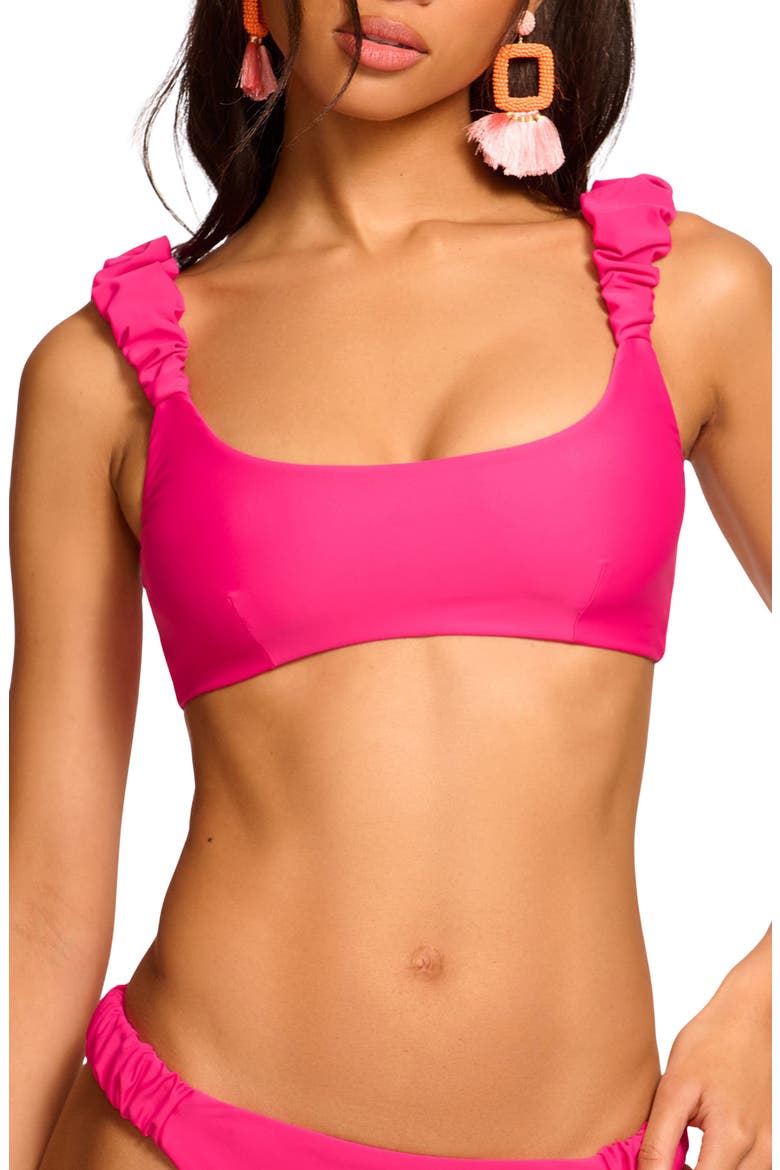Rachel Ruffle Strap Bikini Top, Main, color, PERFECT PINK