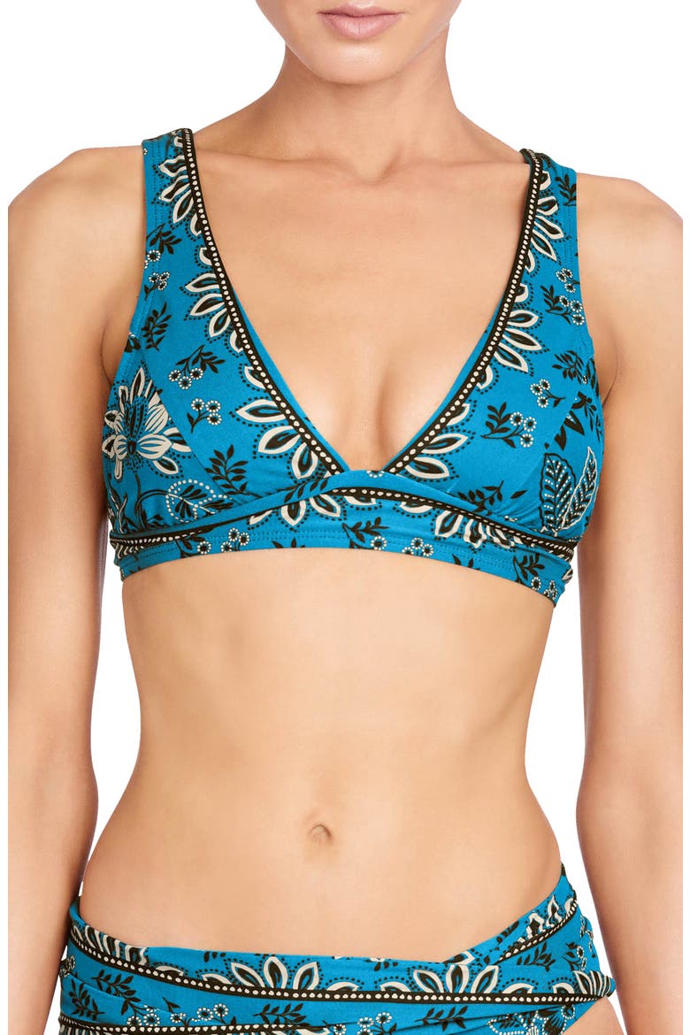 Apollonia Triangle Bikini Top, Main, color, AZURRA
