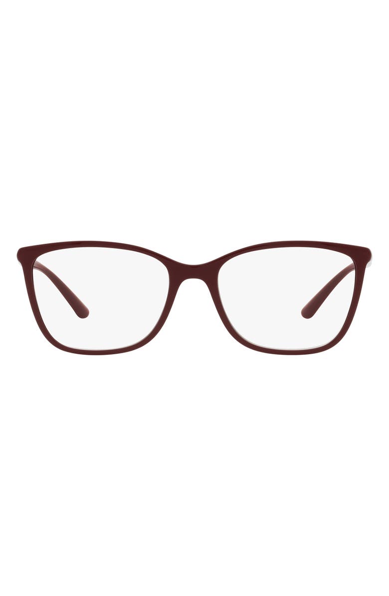 Dolce&Gabbana 54mm Rectangular Optical Glasses, Main, color, Bordeaux Blue Light Filter