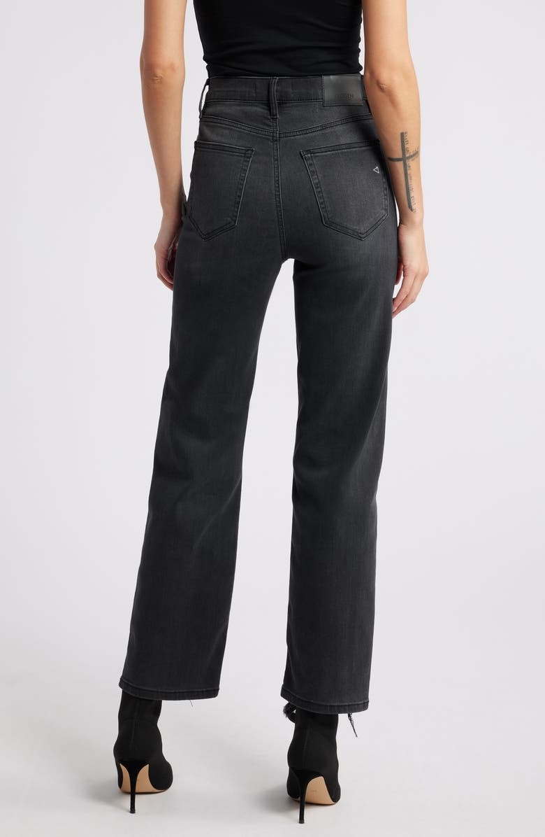 HIDDEN JEANS Destroyed Hem Straight Leg Jeans, Alternate, color, Black