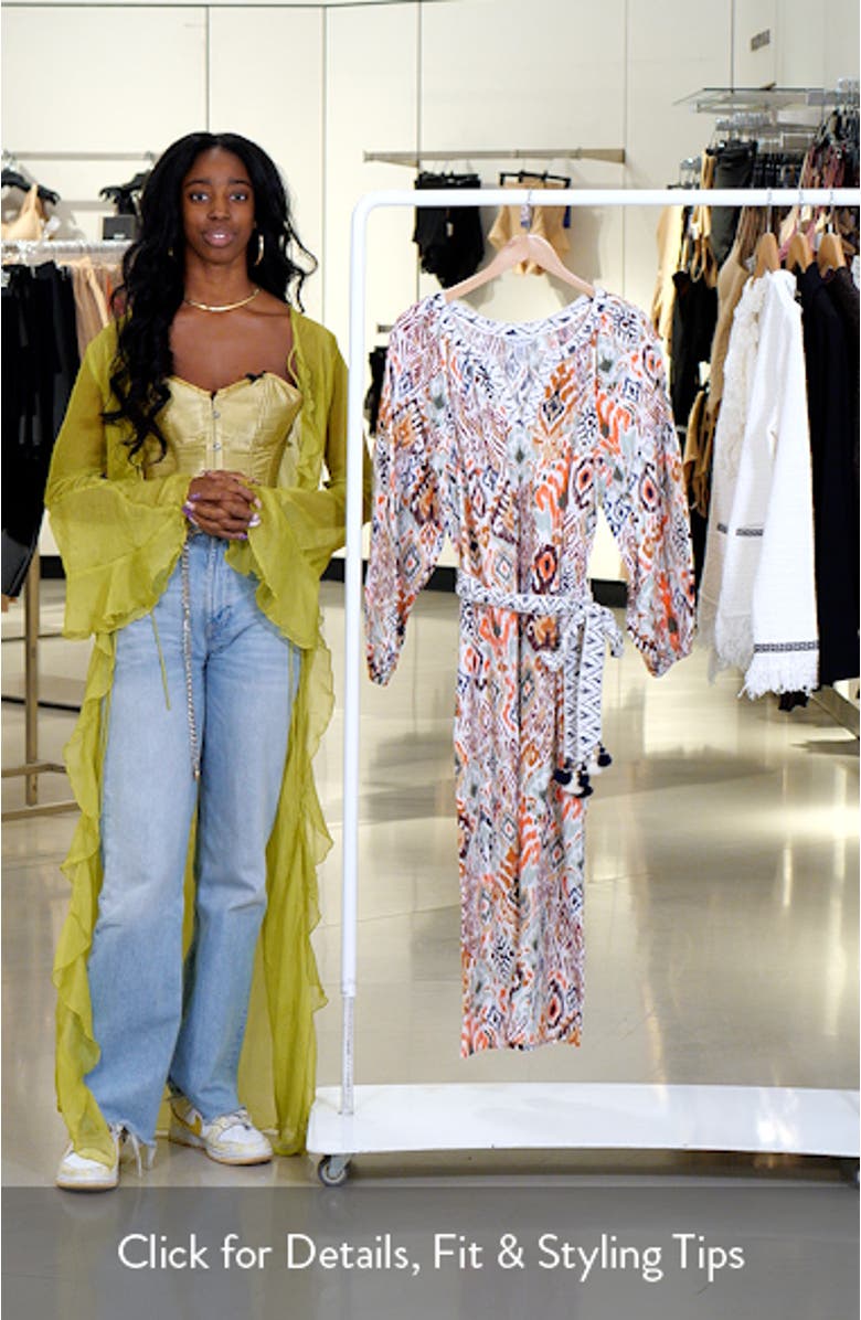 Vista Cove Print Long Sleeve Midi Dress, sales video thumbnail