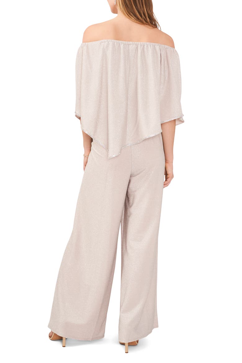 Glitter Off the Shoulder Jumpsuit, Alternate, color, GREY/SILVER
