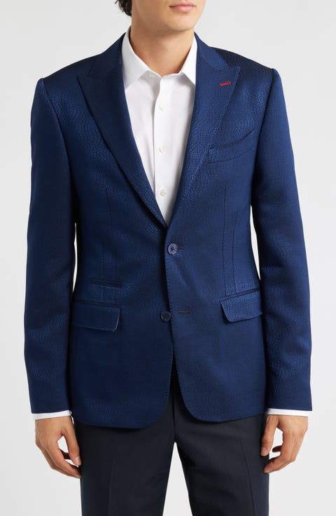 Navy Jacquard Blazer