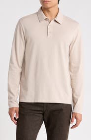 Vince Cotton Long Sleeve Polo