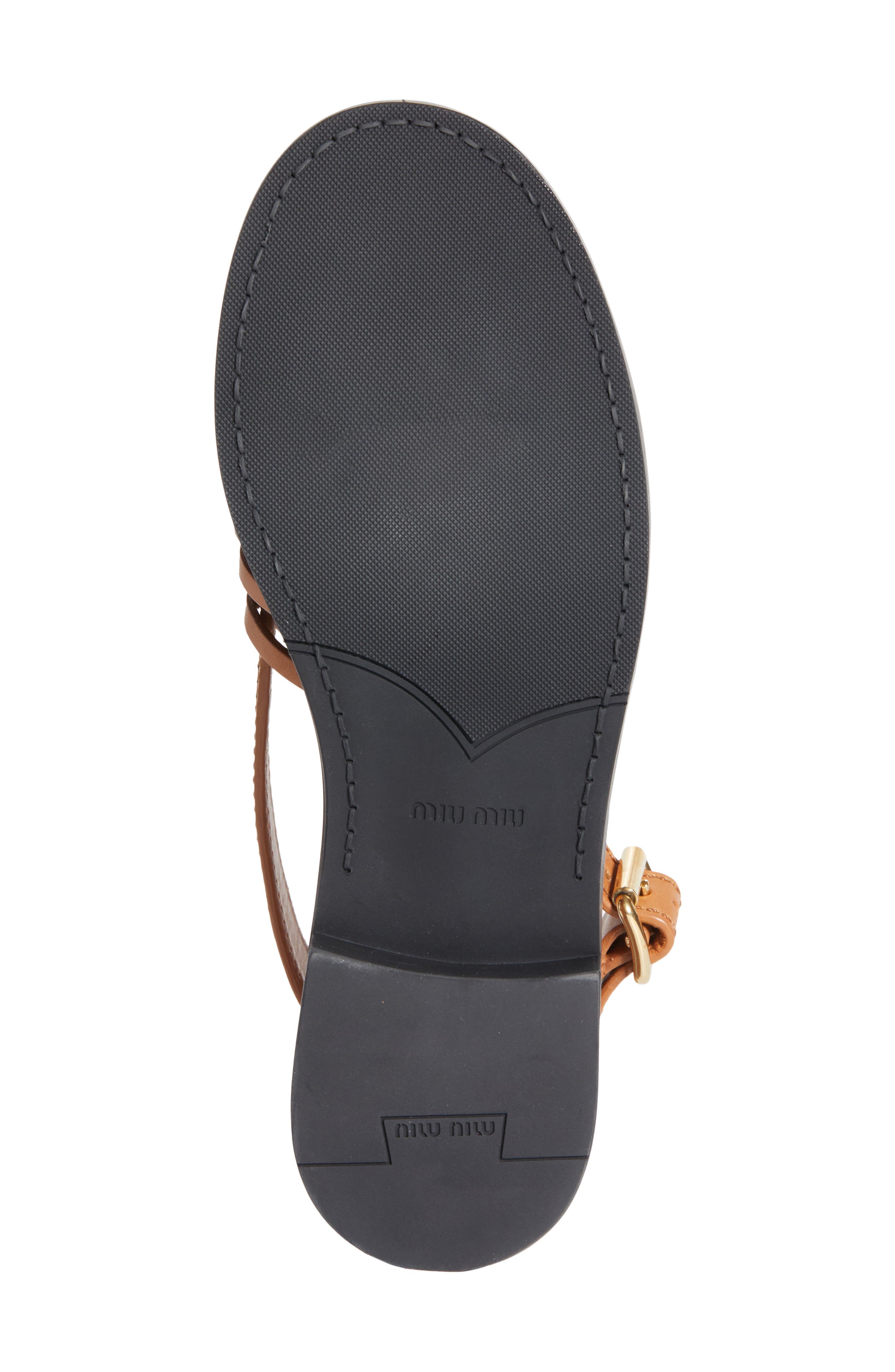 Miu Miu Slingback Huarache Sandal, Alternate, color, Brown
