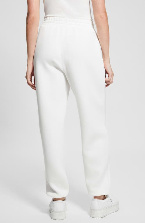 Guess Women's Cecelia Scuba Rhinestone-logo Jogger Pants In Ocean Salt