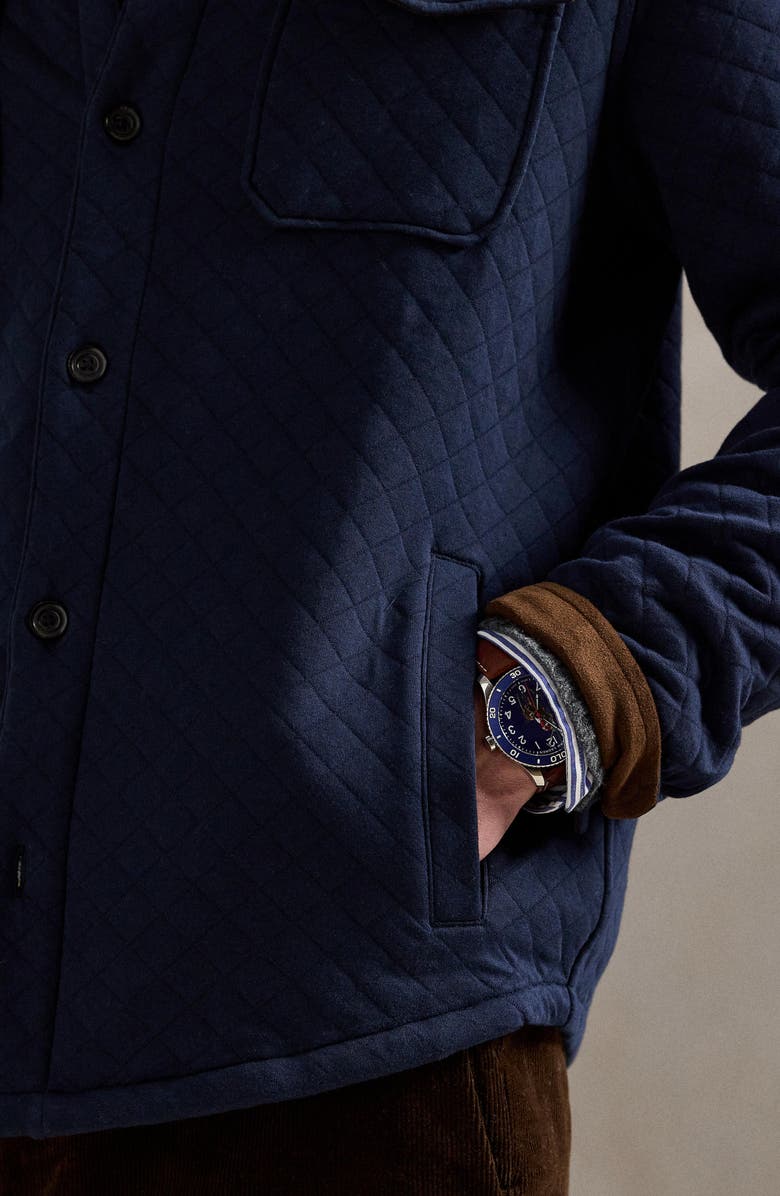 Polo Ralph Lauren Micro Quilted Cotton Button-Up Shirt Jacket, Alternate, color, Aviator Navy