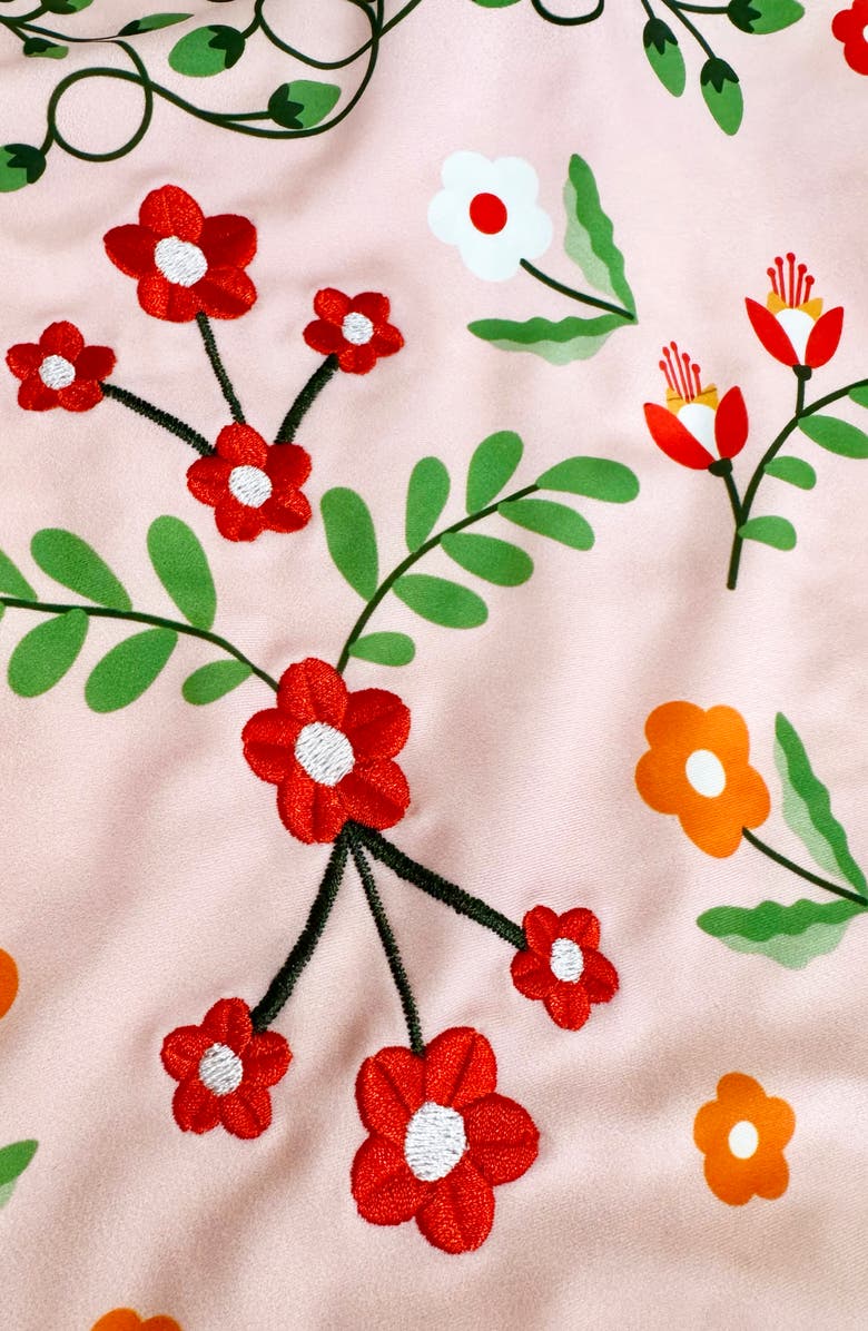 Jessie Zhao New York Pink Floral Harmony Embroidered Swimsuit, Alternate, color, Pink