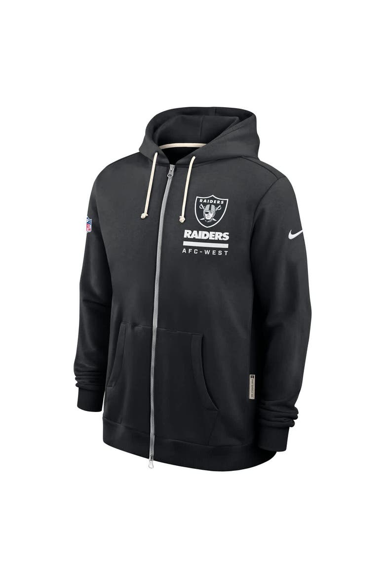 Men's Nike Black Las Vegas Raiders Sideline Standard Issue Utility Player Dri-FIT Full-Zip Hoodie, Alternate, color, Black