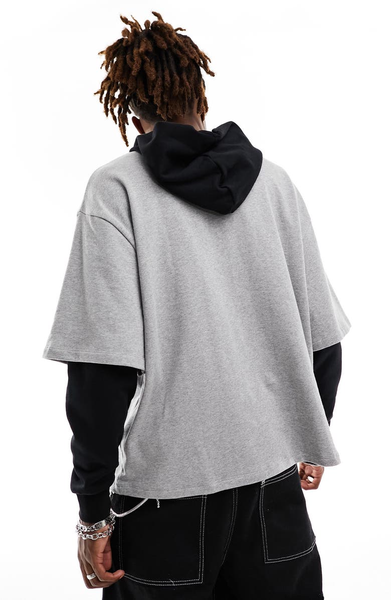 ASOS DESIGN Oversize Double Layer Hoodie, Alternate, color,