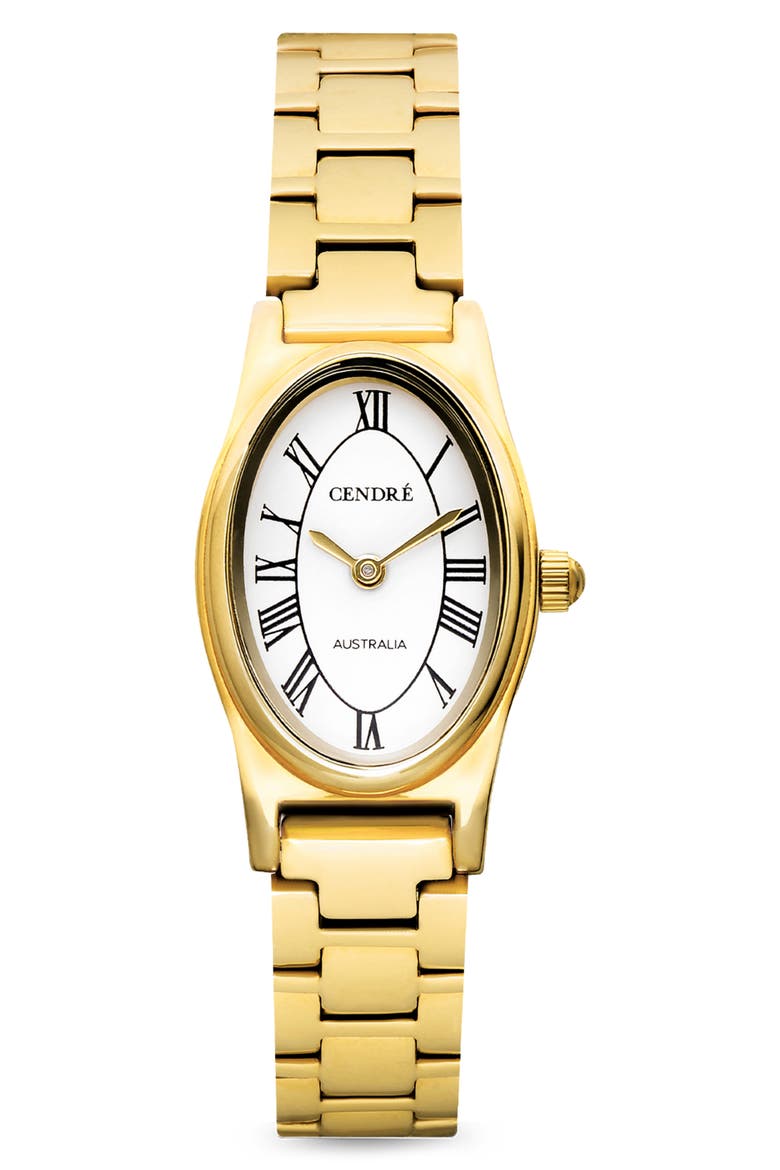Emmeline Bracelet Watch, 16mm x 24mm, Main, color, WHITE / 18K YELLOW GOLD