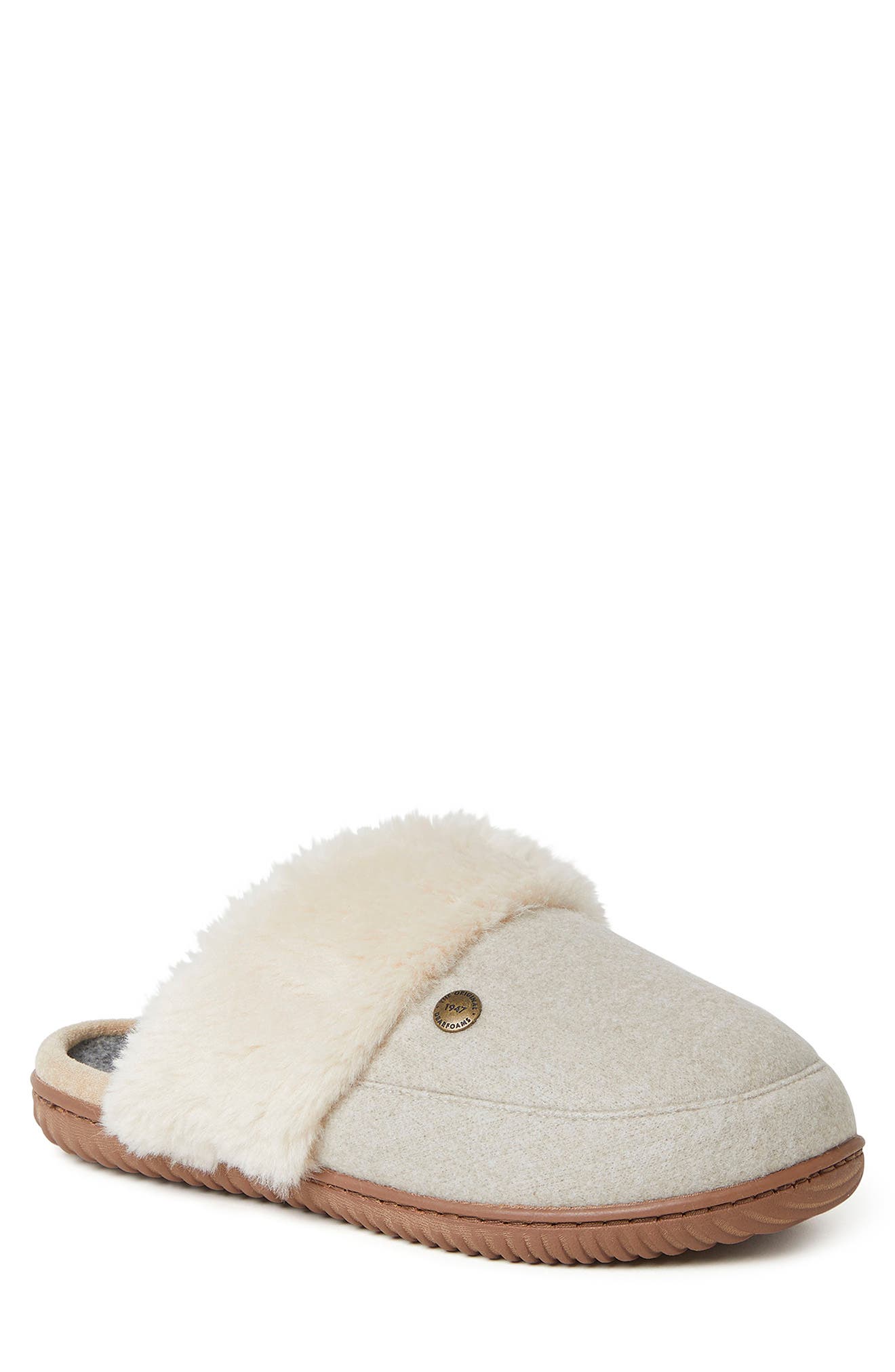 Alpine Faux Fur Slipper, Main, color, OATMEAL HEATHER