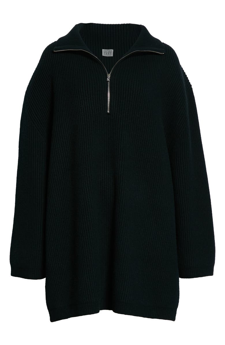 TOTEME Tomar Oversized Quarter Zip Wool Blend Sweater, Alternate, color, 