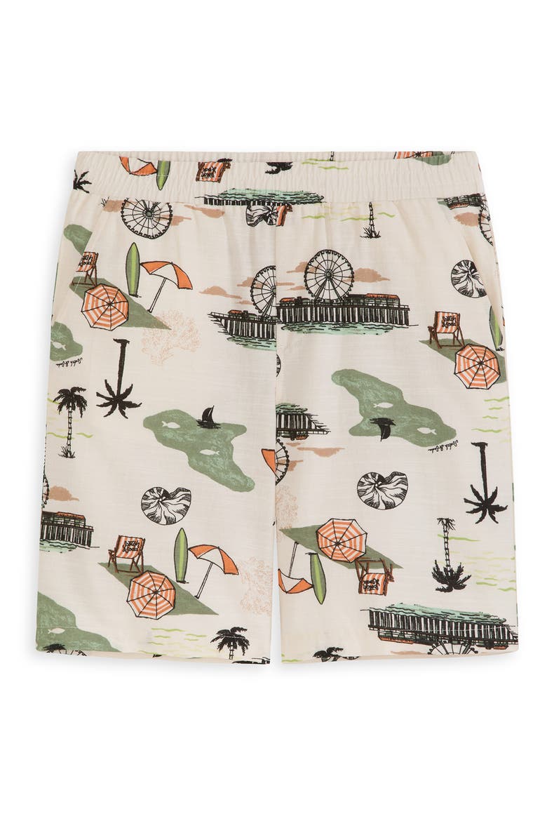 Button-Up Shirt & Shorts Set, Alternate, color, EGGNOG