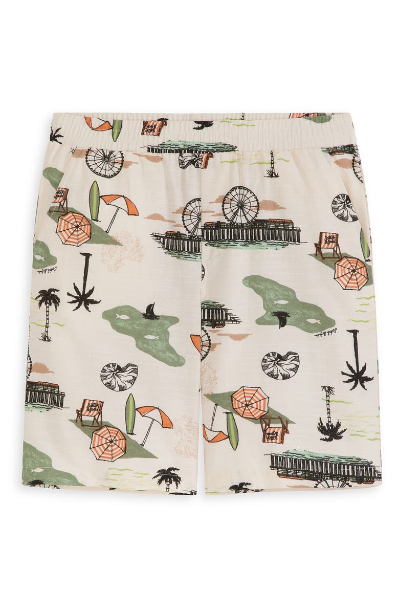 Scotch & Soda Button-Up Shirt & Shorts Set, Alternate, color, Eggnog