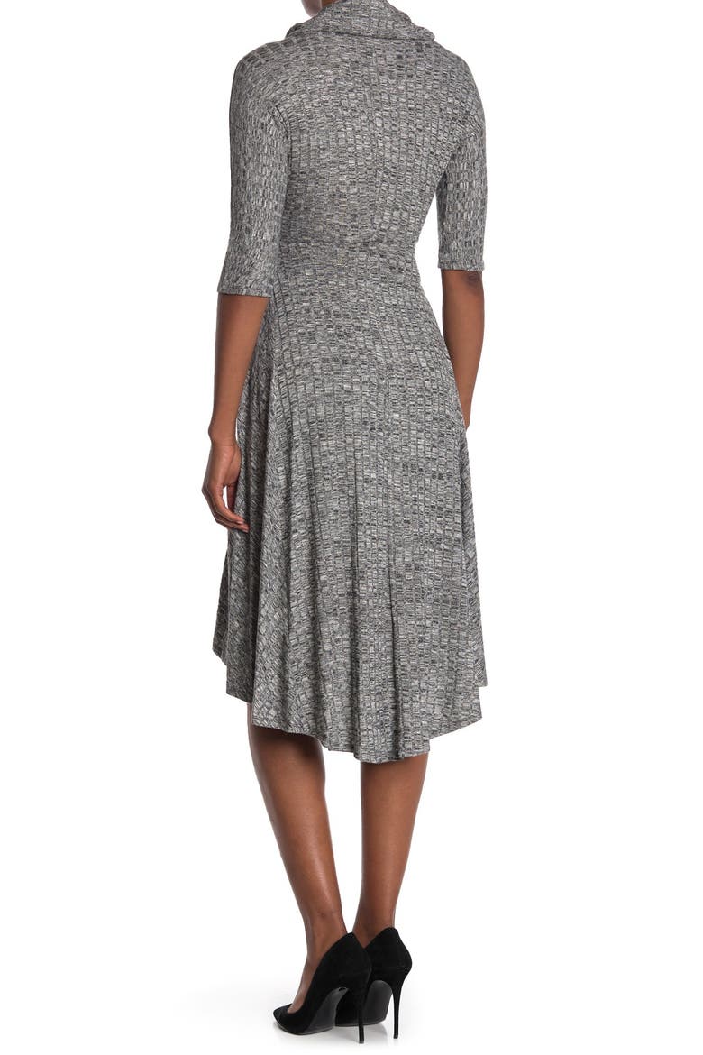 Elbow Sleeve Midi Dress, Alternate, color, GREY