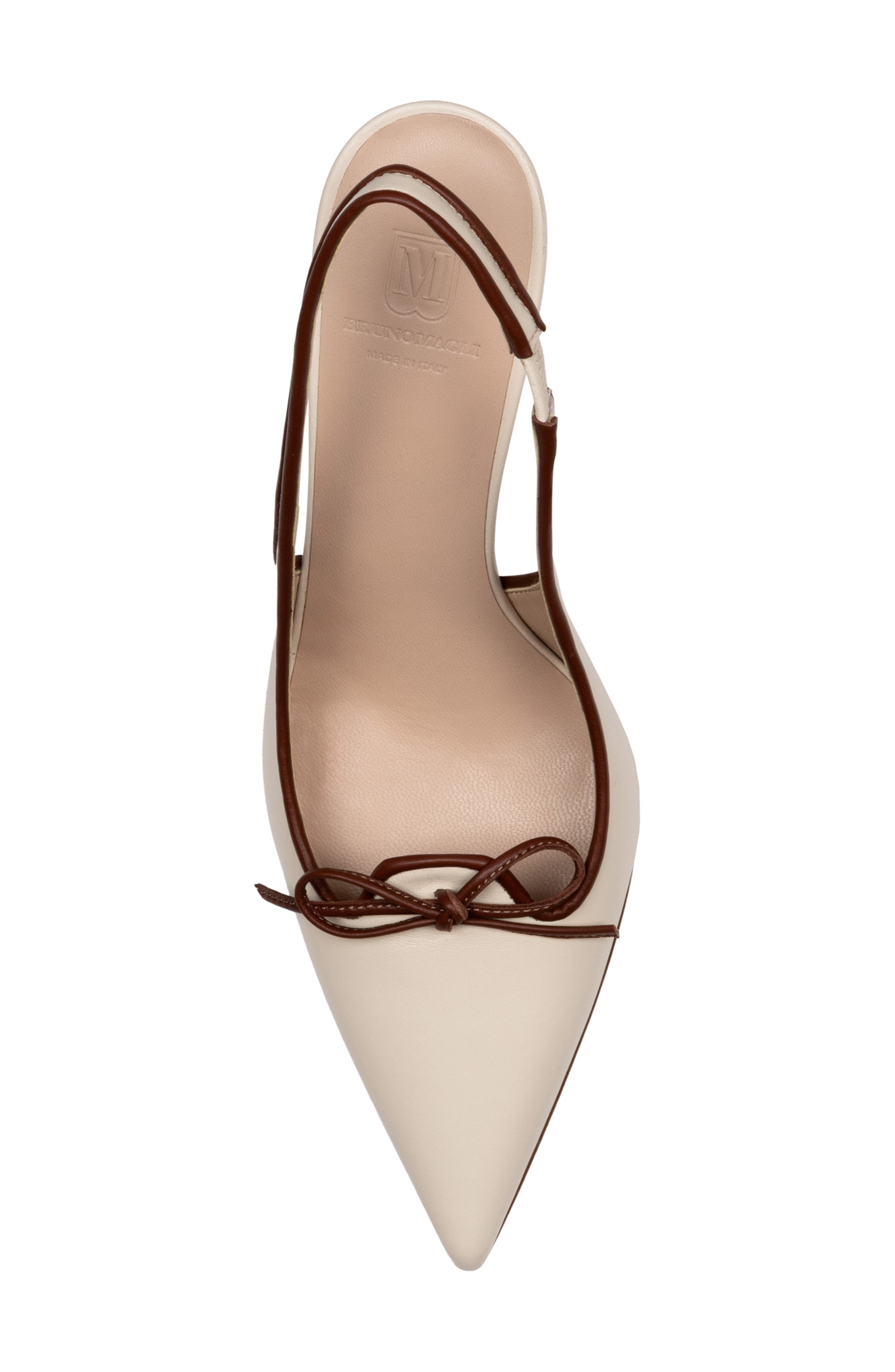 Pastel Leather Slingback Pump, Alternate, color, BONE/ CARAMEL NAPPA