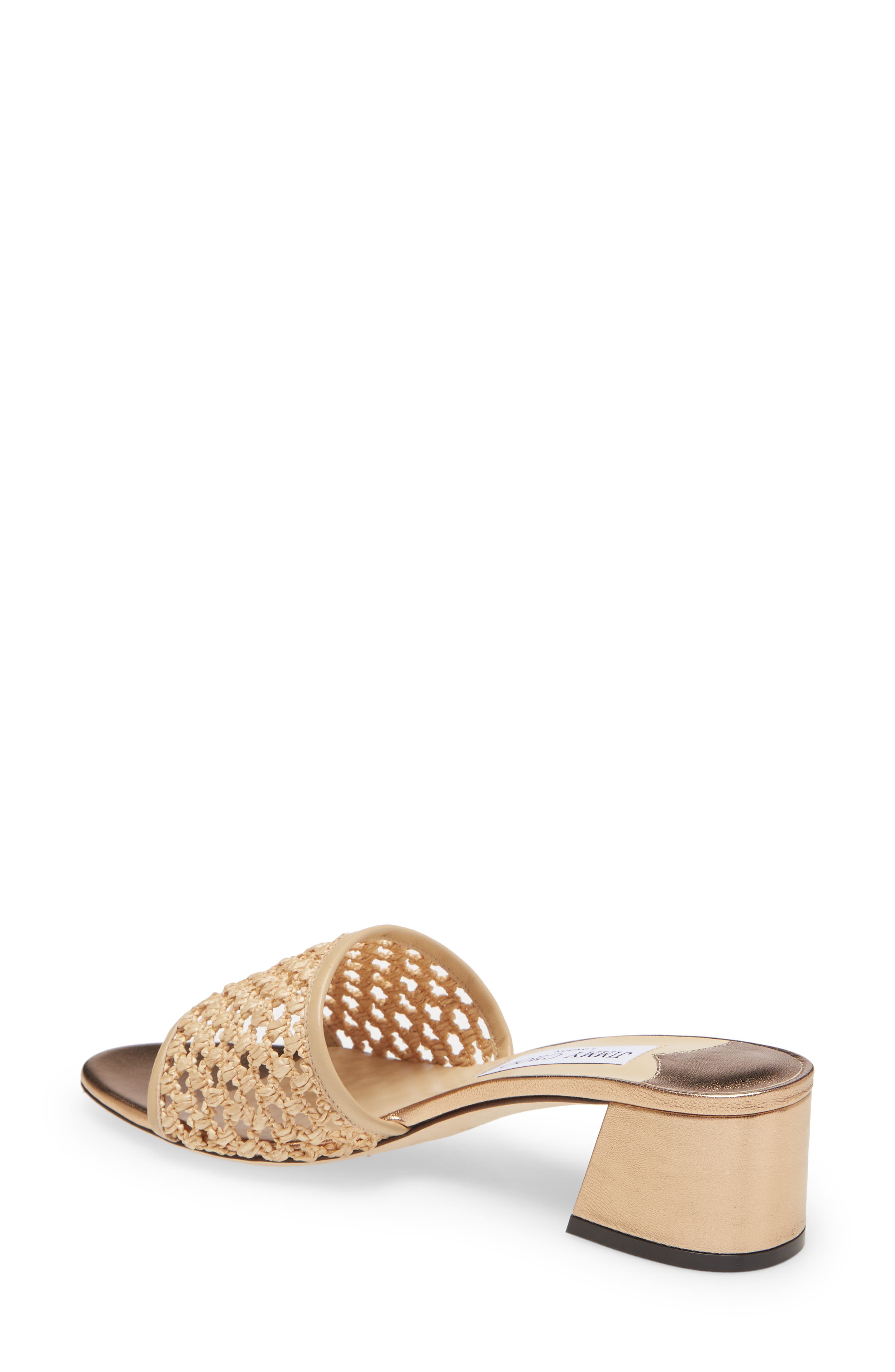 Jimmy Choo Minea Woven Raffia Sandal, Alternate, color, 