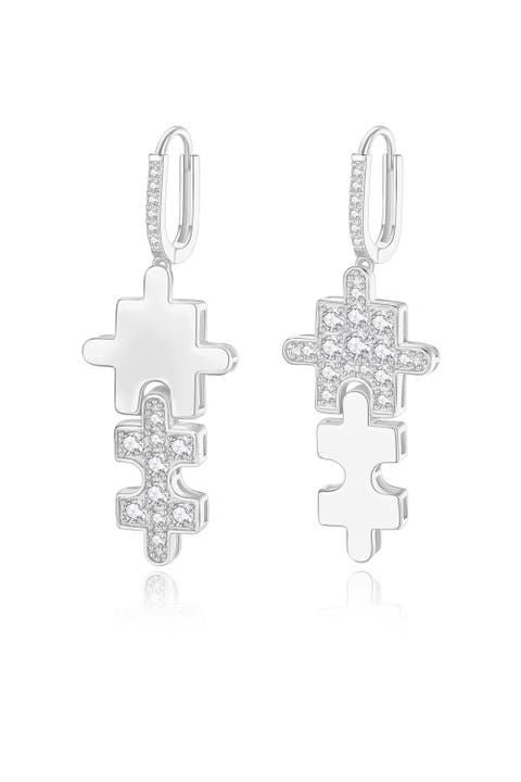 Jigsaw Puzzle Drop Earrings