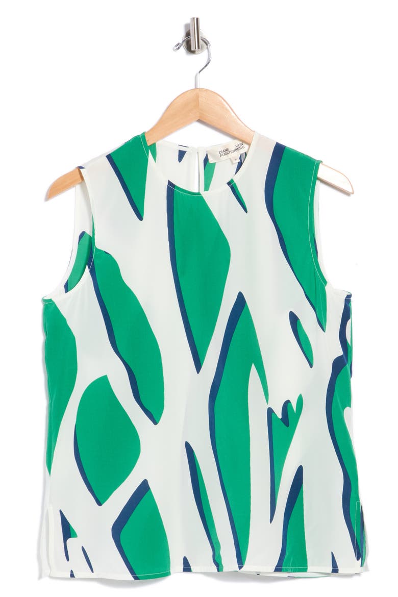 Jocelyn Silk Jersey Top, Main, color, SHADOW TWIGGS GIANT GREEN