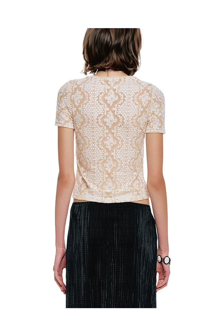 Victorian Lace Combo T-Shirt, Alternate, color, Ivory