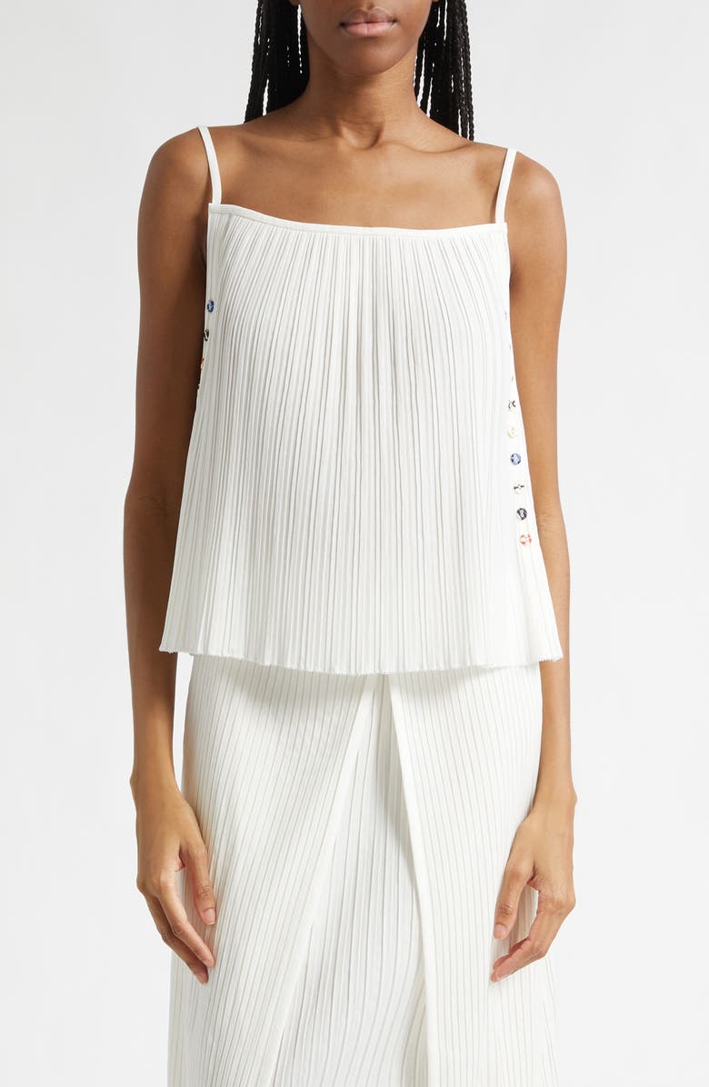 EENK Pleated Side Button Camisole, Main, color, Ivory