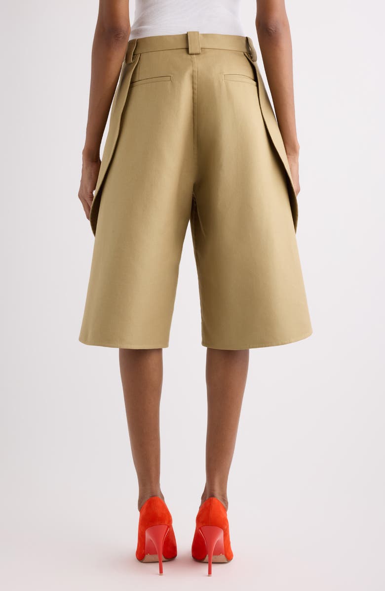 Balenciaga Tulip Pleated Bermuda Shorts, Alternate, color, 2602 Camel