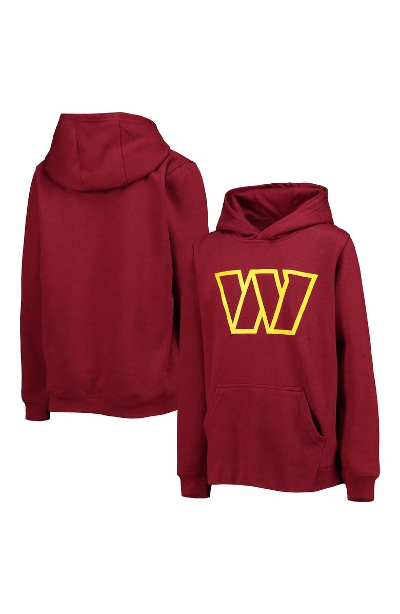Outerstuff Youth Burgundy Washington Commanders Team Logo Pullover Hoodie, Main, color, 