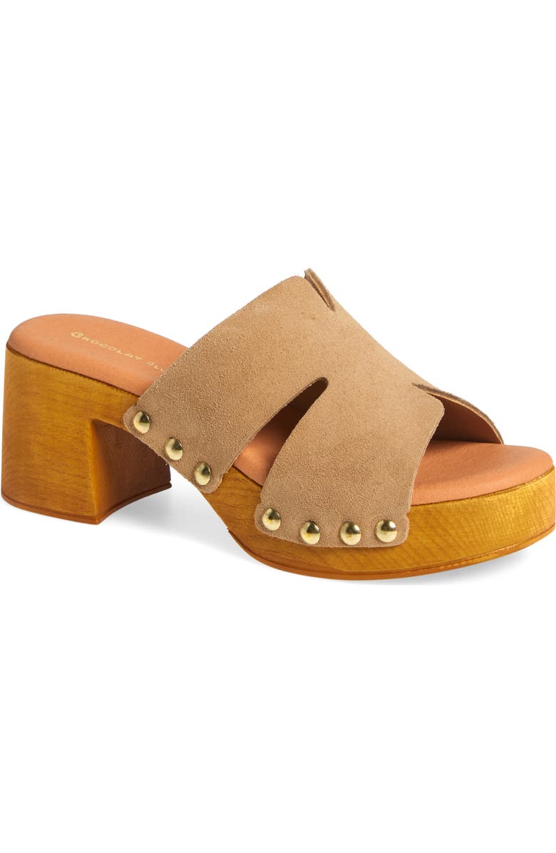 Chocolat Blu Magee Platform Slide Sandal, Main, color, Mushroom Suede