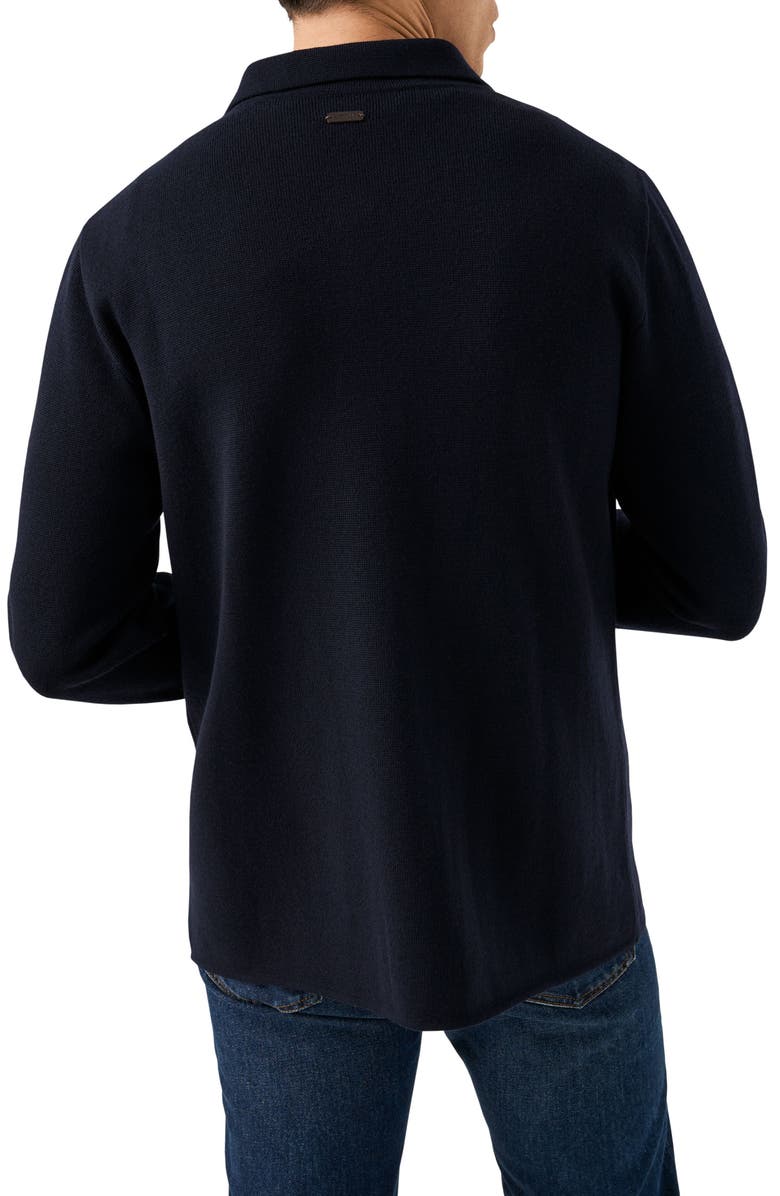 Eton Merino Wool Milano Knit Overshirt, Alternate, color, Navy