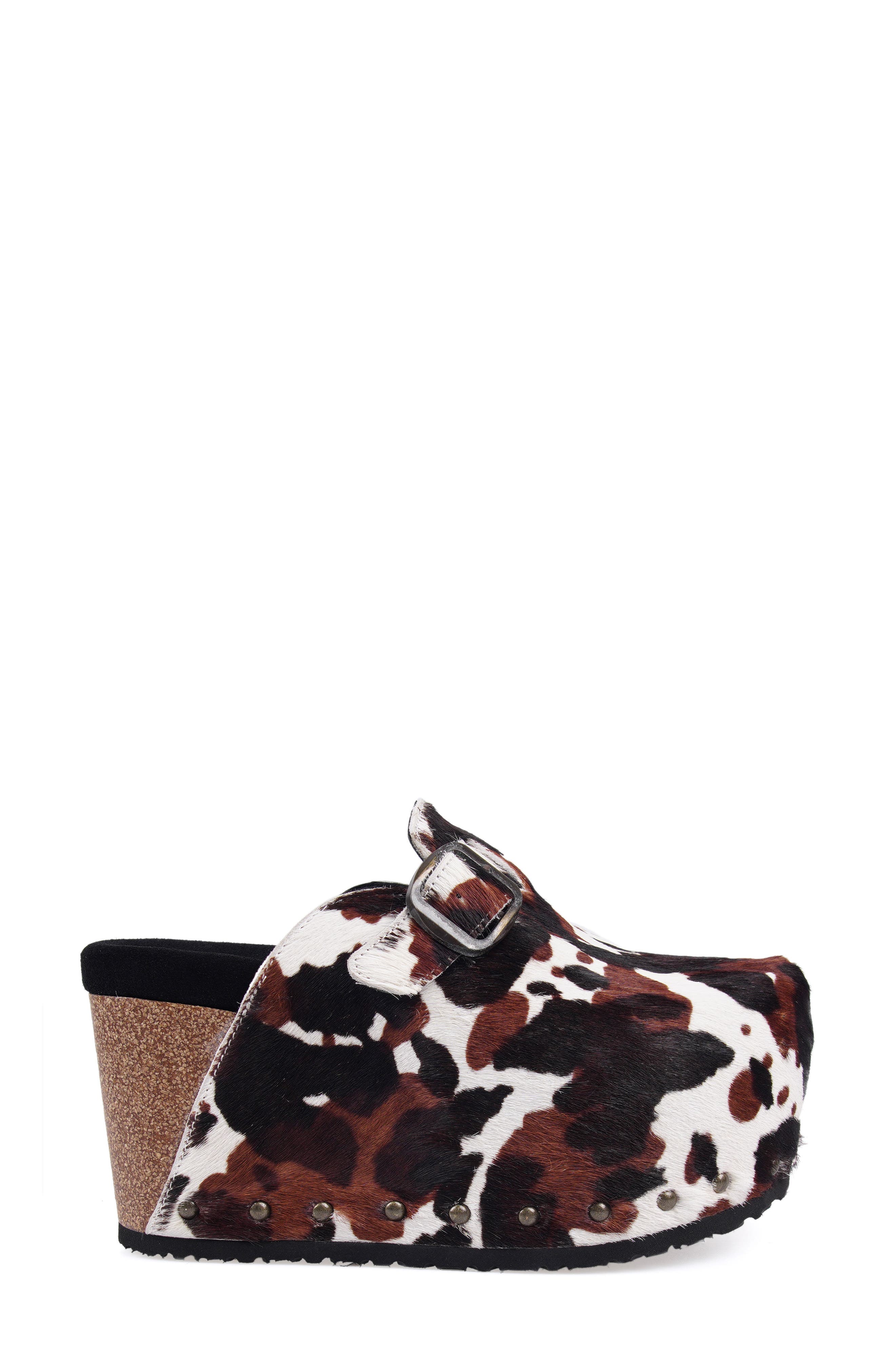 ZIGI Cuna Platform Clog, Alternate, color, Black Brown Calf Hair