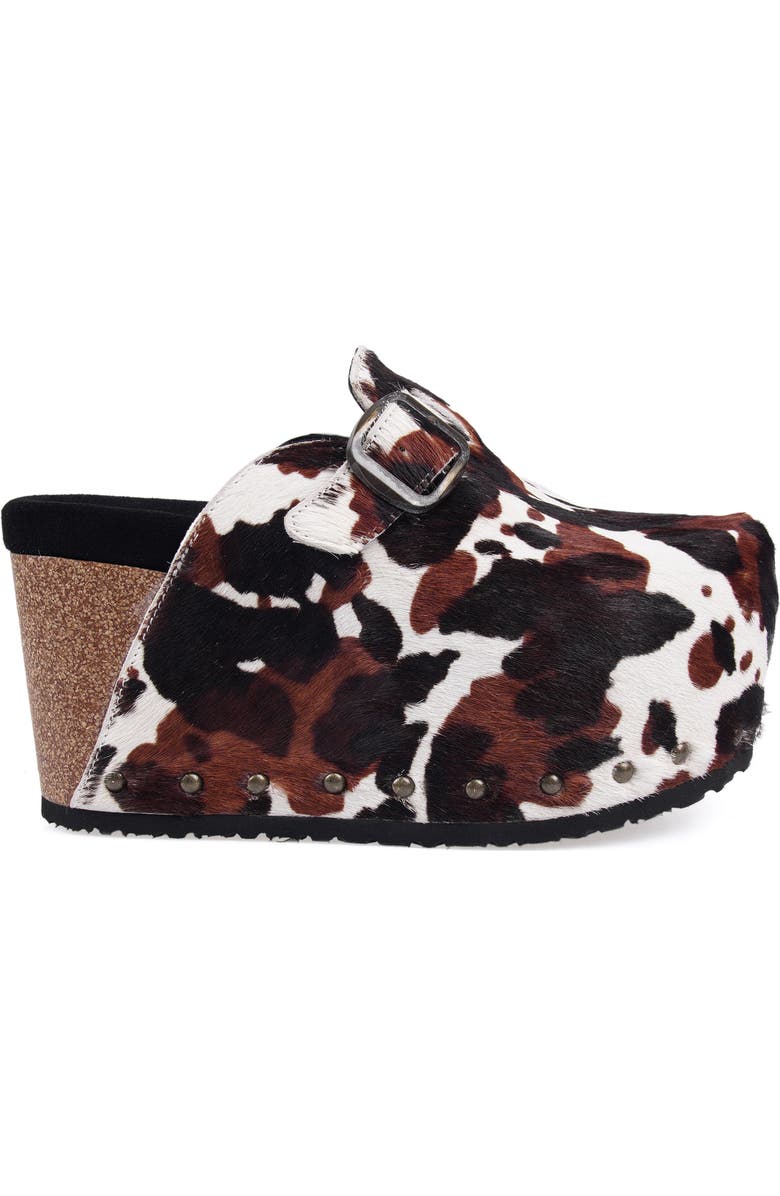 ZIGI Cuna Platform Clog, Alternate, color, Black Brown Calf Hair