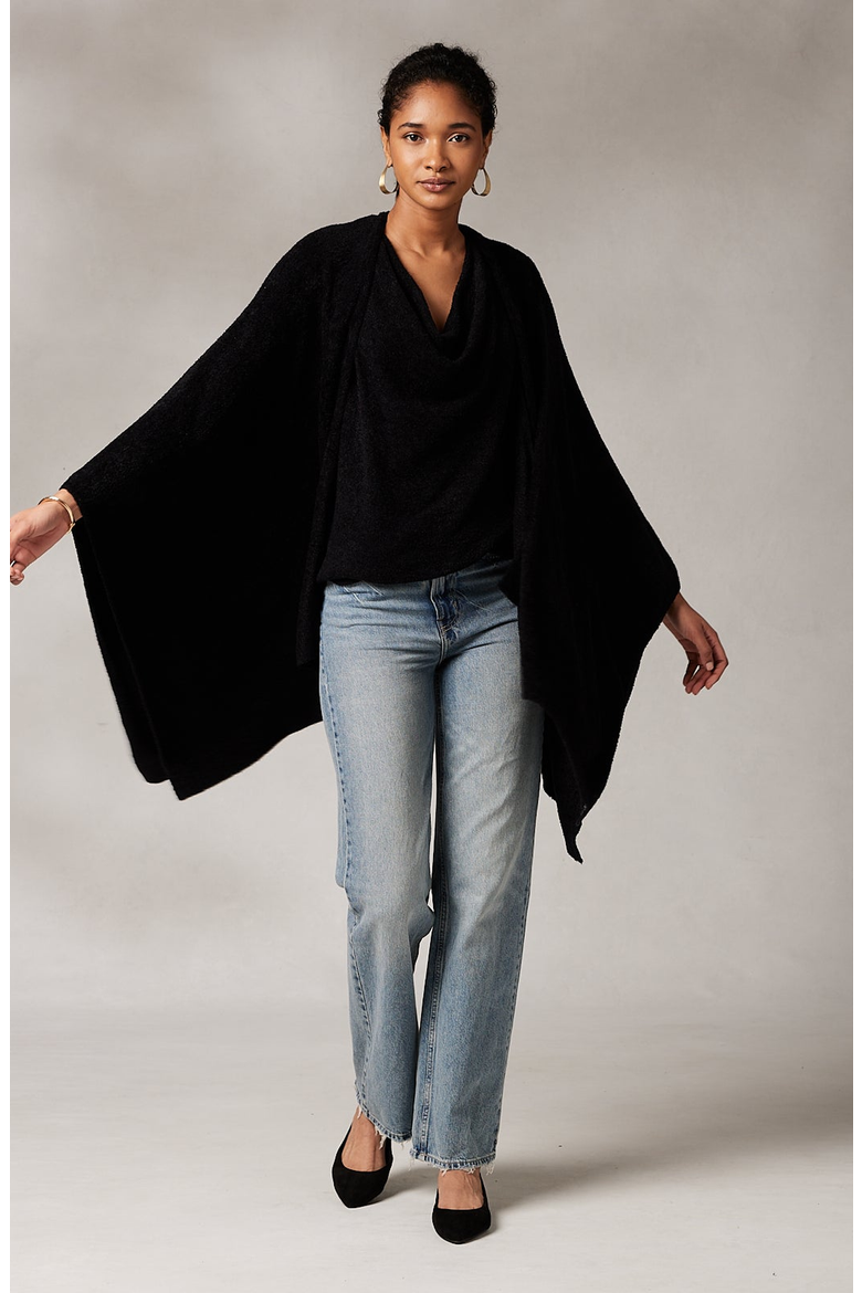 Kash-éase Women's Travel Poncho, Main, color, Black