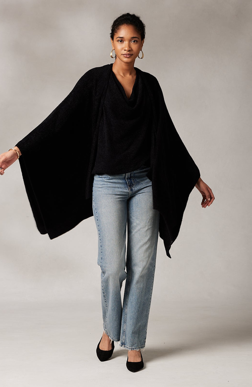 Kashwere Apparel Travel Poncho In Black