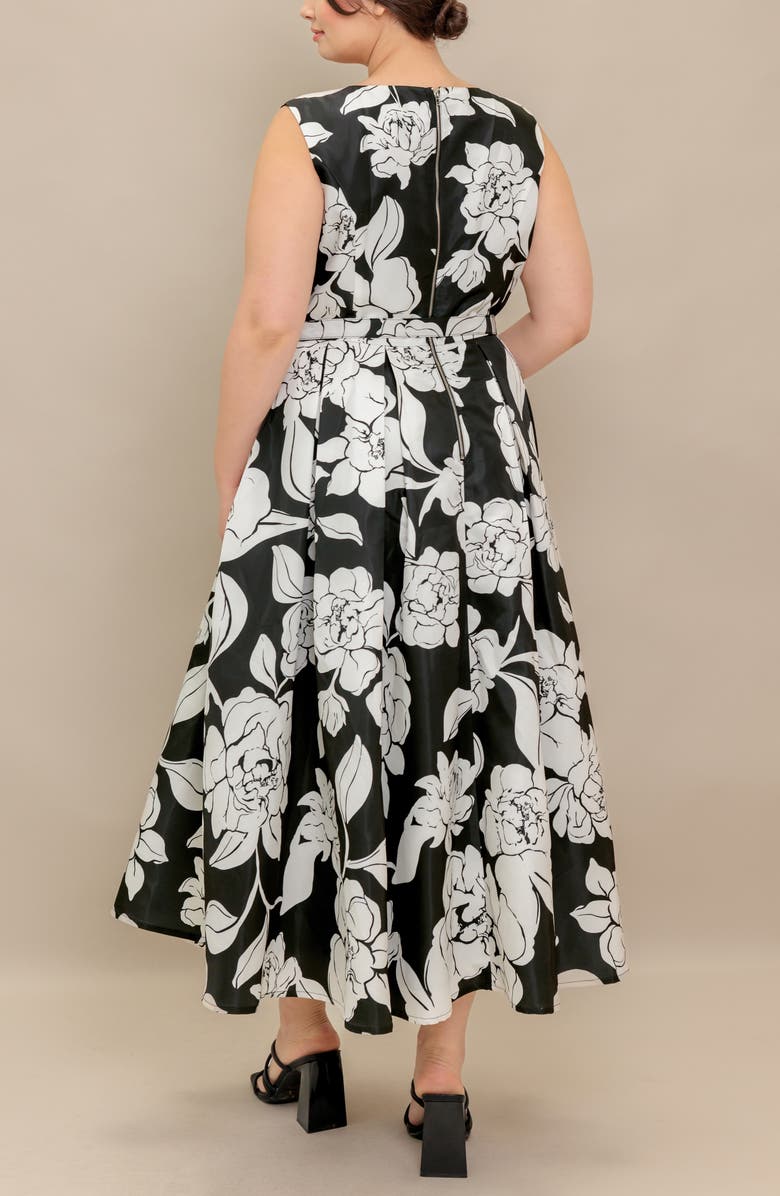 FLYING TOMATO Floral Belted Maxi Dress, Alternate, color, Black