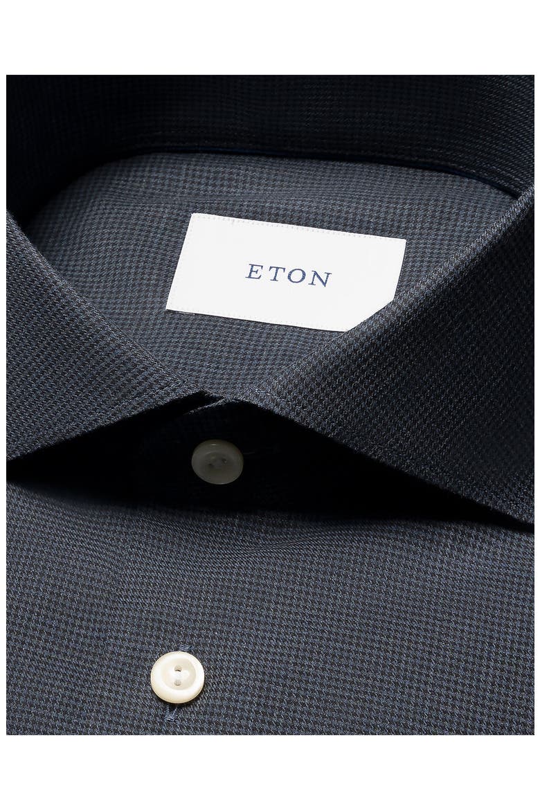 Contemporary Fit Houndstooth Flannel Dress Shirt, Alternate, color, DARK BLUE