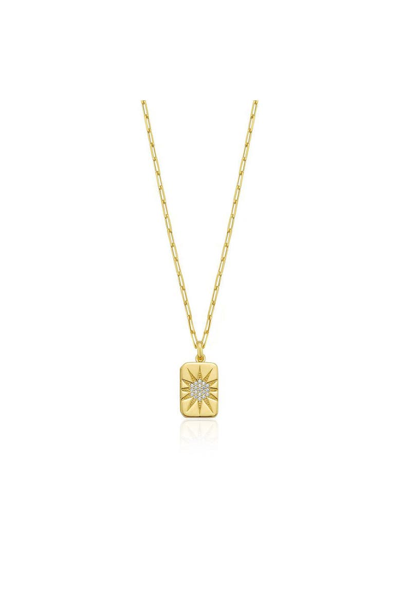 Starburst Locket Necklace, Main, color, Gold-Plated Sterling Silver